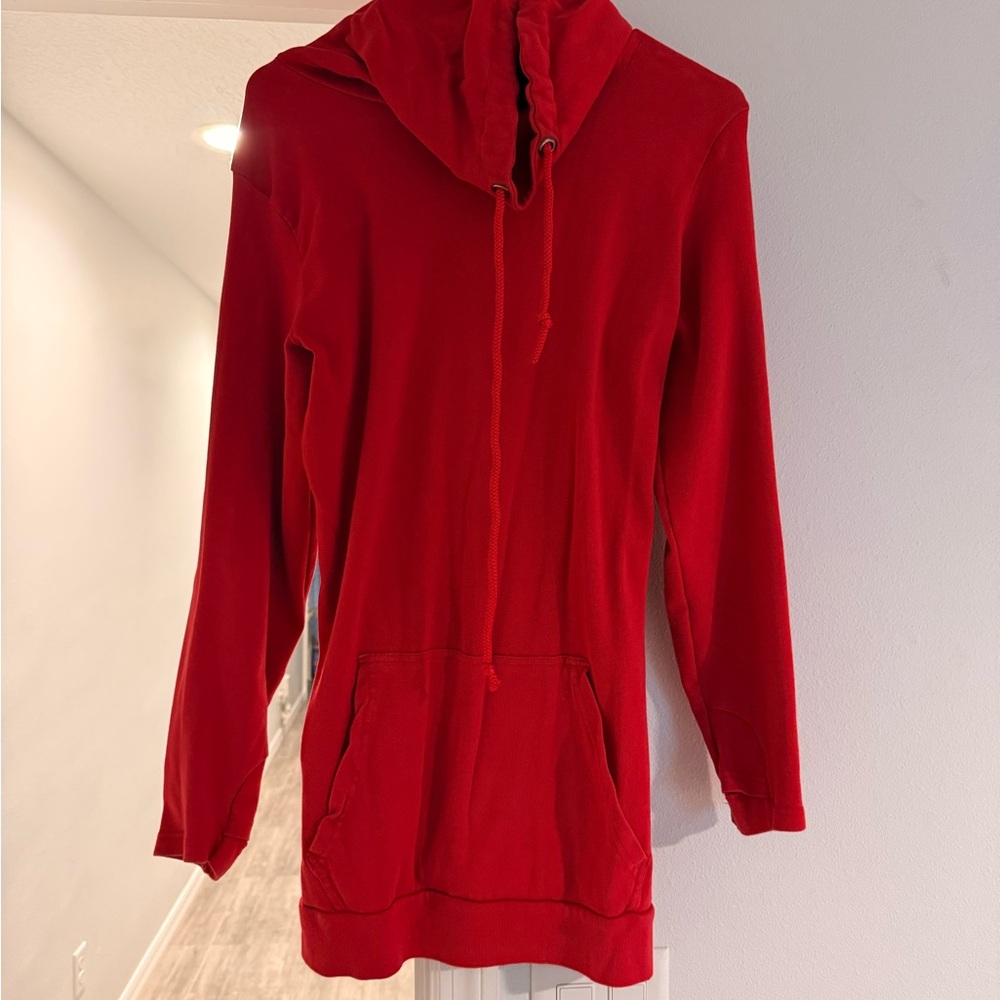 Elegant Red Women's Cowl Neck Sweater